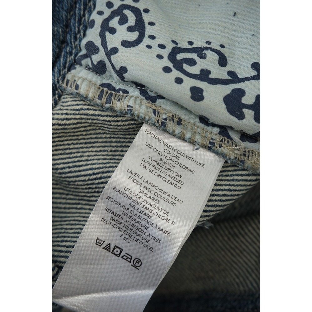 WE THE FREE X FREE PEOPLE OSAKA MID RISE BARREL Boho Artisan Light Wash Blue 25 - Picture 10 of 12